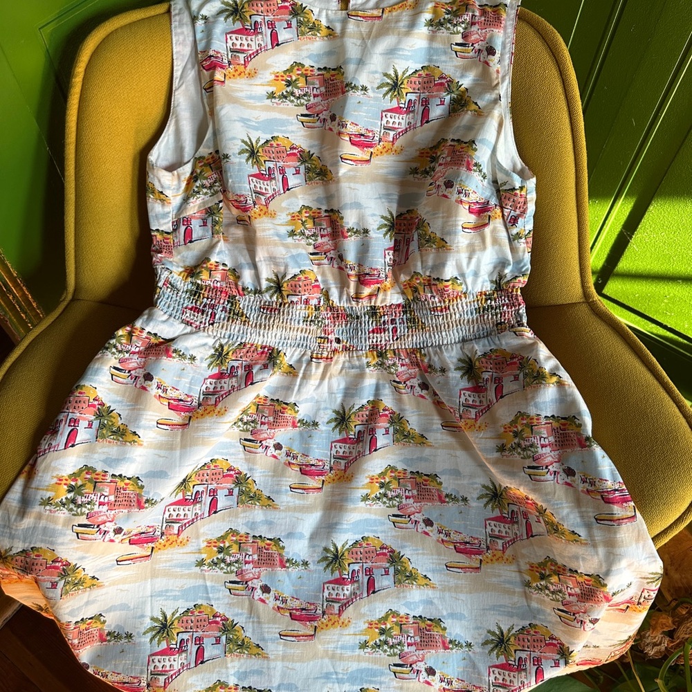 Boden Multicolor Tropical Print Dress